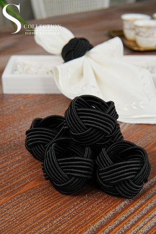 Exclusive Handmade Napkin Rings - Black Colour