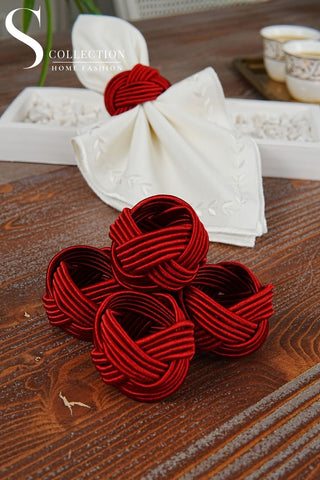 Exclusive Handmade Napkin Rings - Burgundy Colour