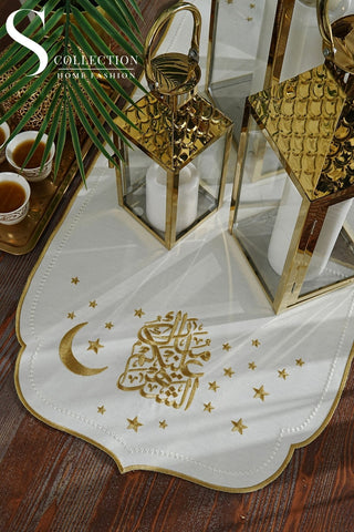 Ramadan Design Glamorous Runner - Waterproof Fabric - Gold Embroidered