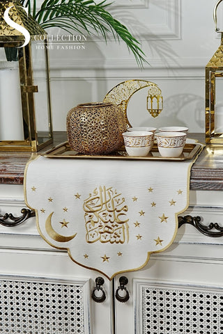 Glamours Design Runner - Waterproof Fabric - Gold Embroidered