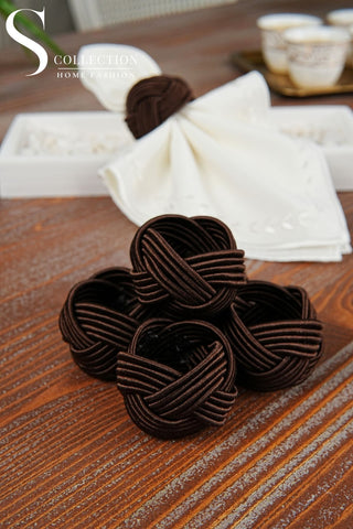 Exclusive Handmade Napkin Rings - Brown Colour