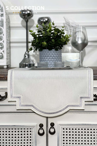 Graceful Design Runner - Waterproof Fabric - Silver Embroidered