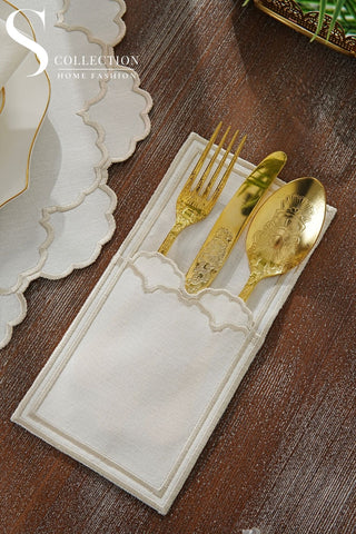 Olivia Stone Design Placemat Set - Waterproof Fabric - 6 Persons - 24 Pcs. Full Set