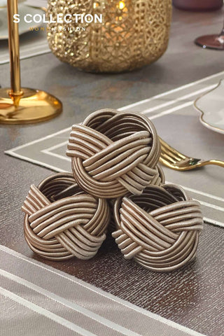 Afia Design Embroidered Placemat Set - Cappucino Colour Waterproof Fabric - 6 Persons - 18 Pcs.