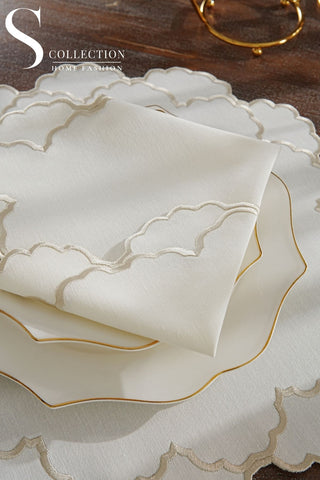 Olivia Stone Design Placemat Set - Waterproof Fabric - 6 Persons - 24 Pcs. Full Set