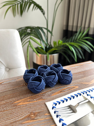 Exclusive Handmade Napkin Rings - Navy Blue Colour