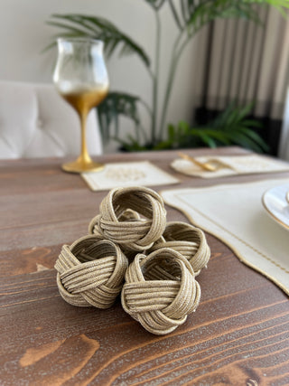 Exclusive Handmade Napkin Rings - Shine Gold Colour