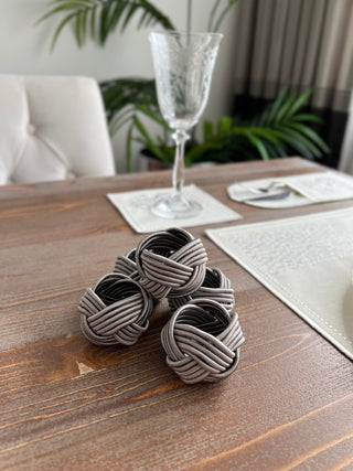 Exclusive Handmade Napkin Rings - Grey Colour