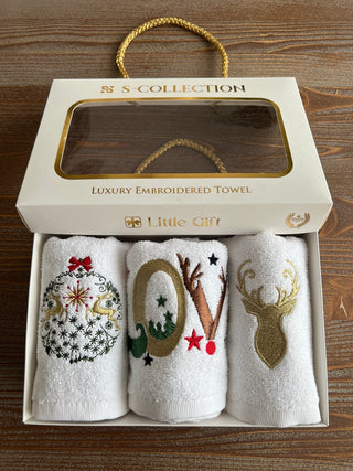 Christmas Special Design Gift Towel Set - Colorful Embroidered