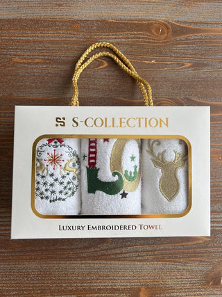 Christmas Special Design Gift Towel Set - Colorful Embroidered