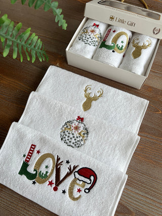 Christmas Special Design Gift Towel Set - Colorful Embroidered