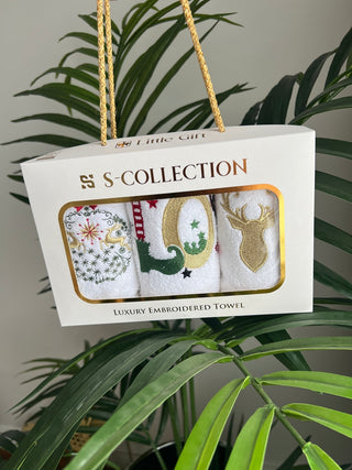 Christmas Special Design Gift Towel Set - Colorful Embroidered