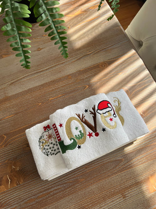 Christmas Special Design Gift Towel Set - Colorful Embroidered