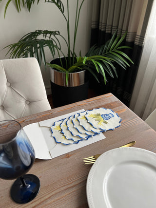 Viola Design Cocktail Napkin - Waterproof Fabric - Colorful Embroidered