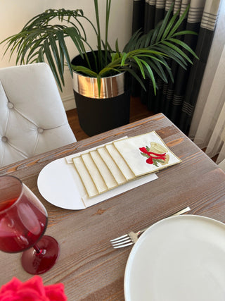 Christmas Design Bells Cocktail Napkin - 6 Persons - Waterproof Fabric