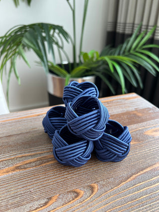 Exclusive Handmade Napkin Rings - Navy Blue Colour